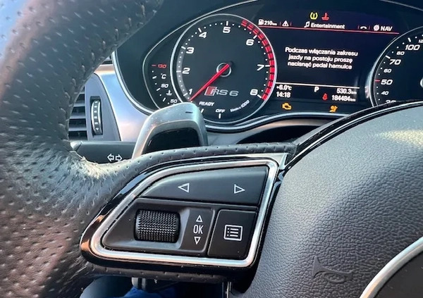 Audi RS6 cena 166900 przebieg: 184484, rok produkcji 2018 z Chocz małe 277